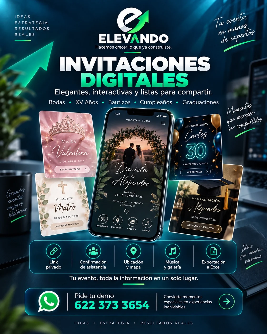 Ejemplos de invitaciones digitales para eventos